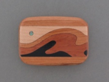 Secret Mirror Box - Mixed Woods Wave Inlay