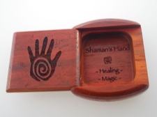 Secret Box - Shaman Hand - African Paduak Wood