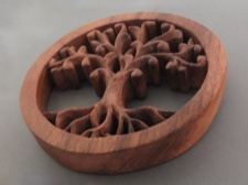 Tree of Life Handcarved Raintree Plaque from Bali