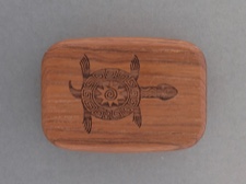 Secret Box - Primitive Turtle - Teak Wood