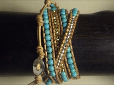 Beaded Leather Wrap