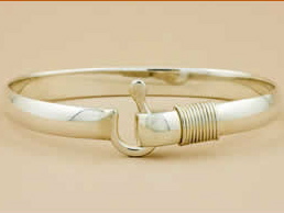 Sting Ray Hook Bracelet - Sterling Silver & 14K Gold 6mm 7.5 inch - C6SR75