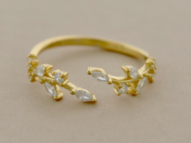 Vermeil Gold CZ Ring - Click Image to Close