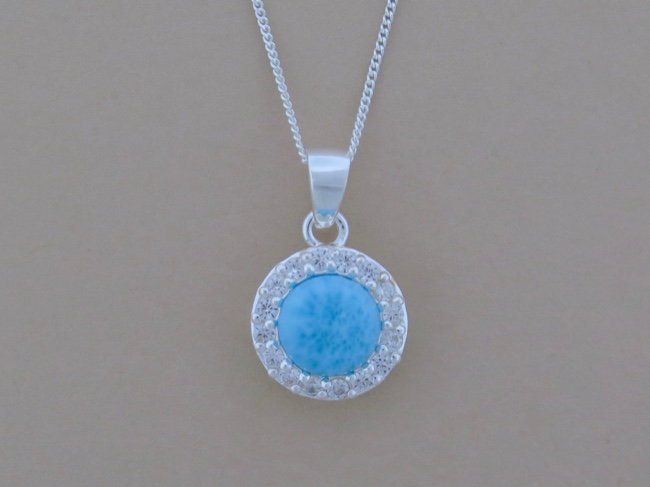 Larimar Set in CZ - Click Image to Close