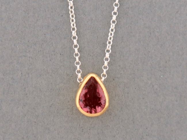 Tourmaline Tear Necklace - Click Image to Close