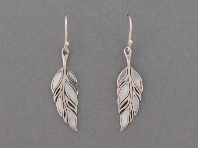 Sterling Feathers Inlaid - Click Image to Close