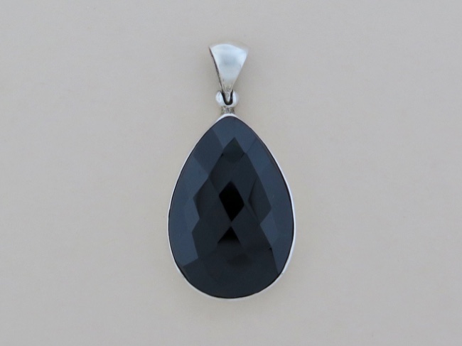 Onyx Faceted Tear - Click Image to Close