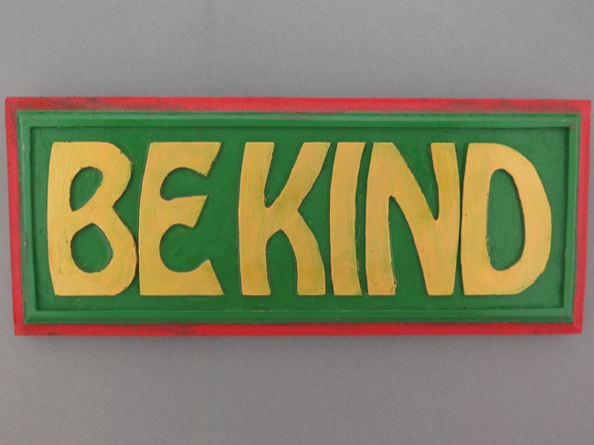 Be Kind - Red Green and Gold Handmade Nepal - Click Image to Close