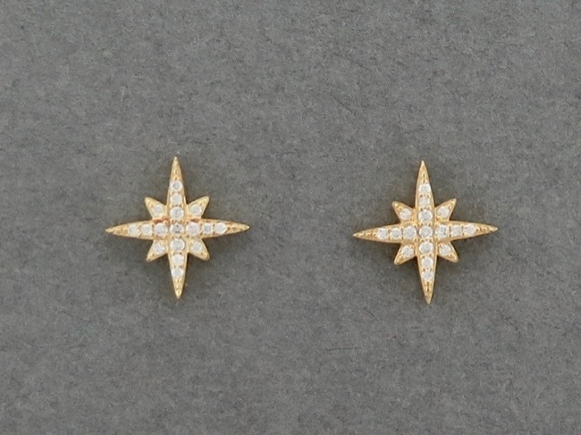 Gold Vermeil CZ Stars - Click Image to Close