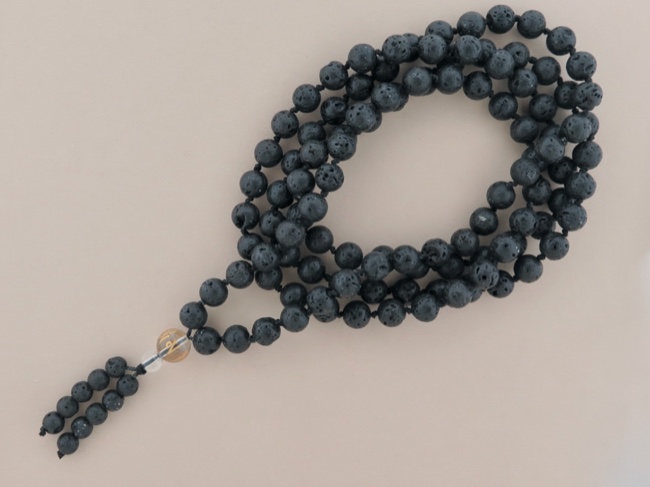 Tibetan Lava Bead Mala - Click Image to Close