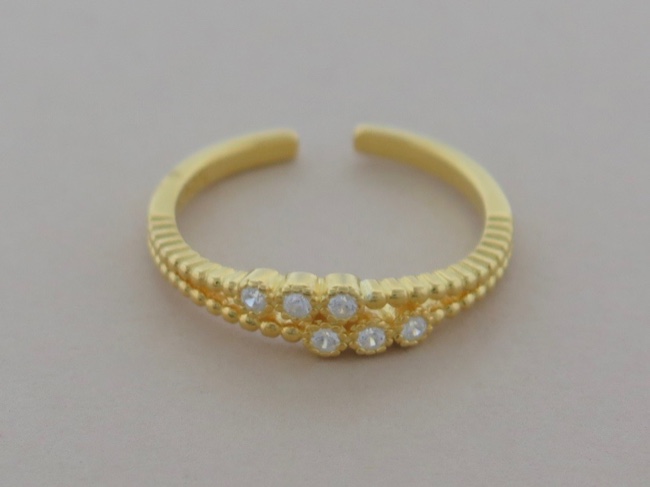 Vermeil Gold CZ Ring - Click Image to Close