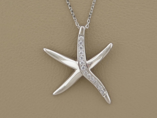 Starfish with CZ - Click Image to Close