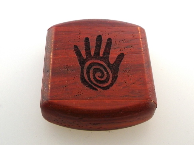 Secret Box - Shaman Hand - African Paduak Wood - Click Image to Close