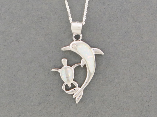 Opal Dolphin and Turtle - Click Image to Close