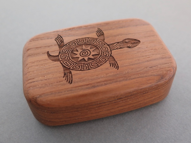 Secret Box - Primitive Turtle - Teak Wood - Click Image to Close