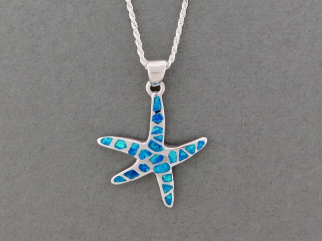 Opal Starfish Necklace - Click Image to Close