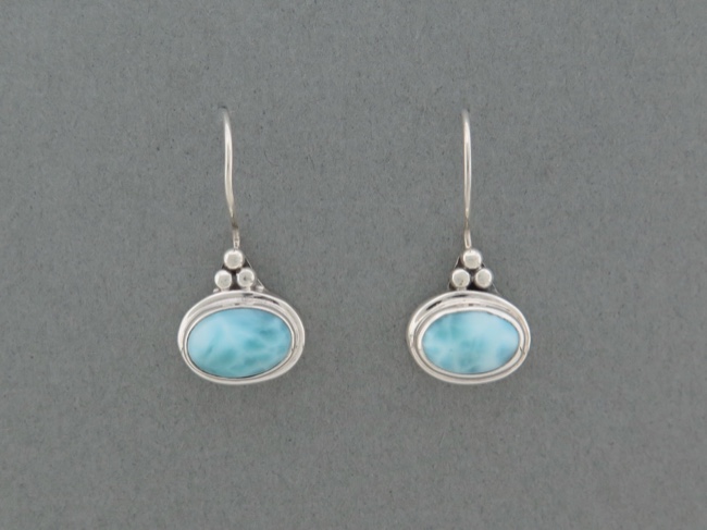 Larimar Oval Earrings - Click Image to Close