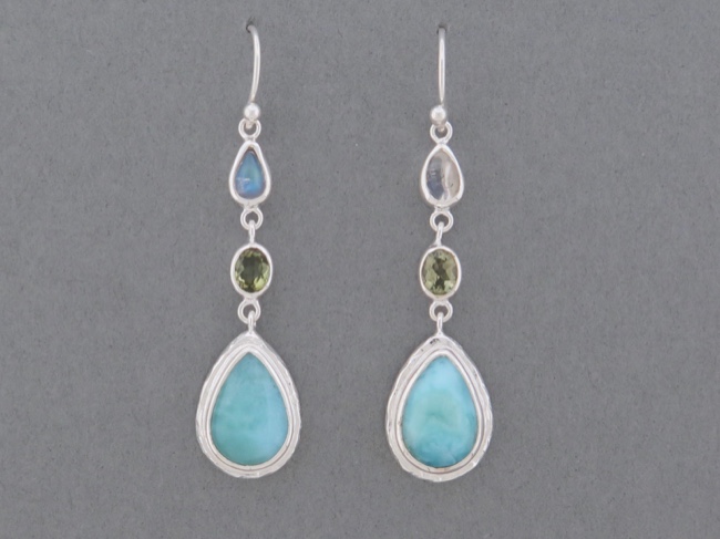 Larimar Mix Long Dangle - Click Image to Close