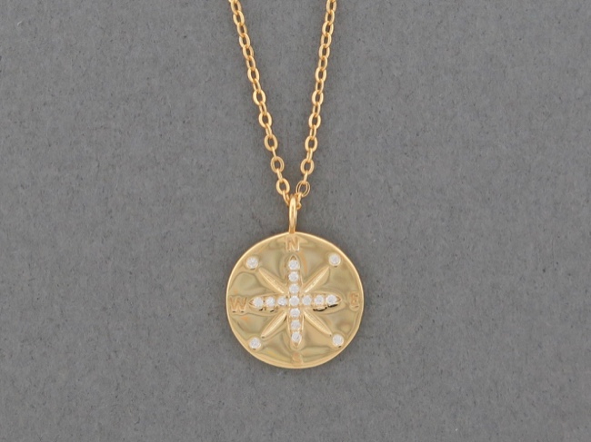 Gold Vermeil Compass Rose - Click Image to Close