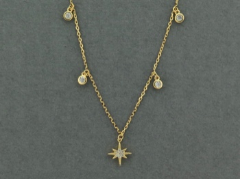 Gold Vermeil CZ Stars