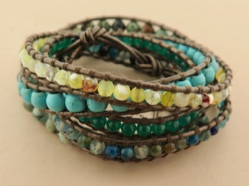 Beaded Leather Wrap