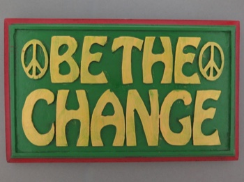 Be the Change - Deep Green Carving from Nepal